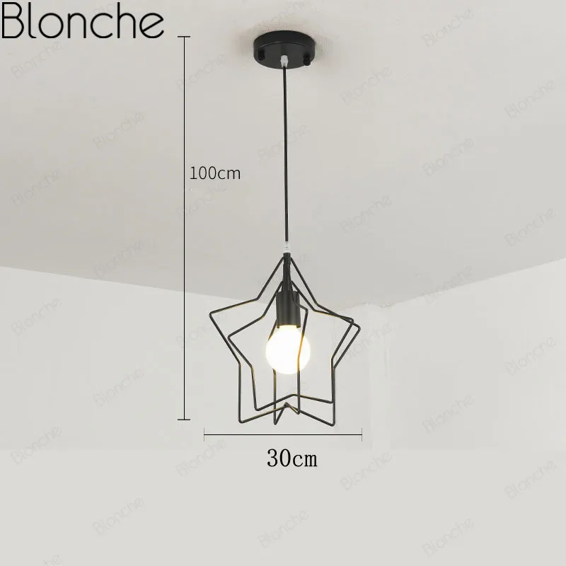 Modern Star Pendant Lights Nordic Industrial Pendant Lamp Vintage Hanglamp for Dining Room Bedroom Lighting Fixtures Led Lights