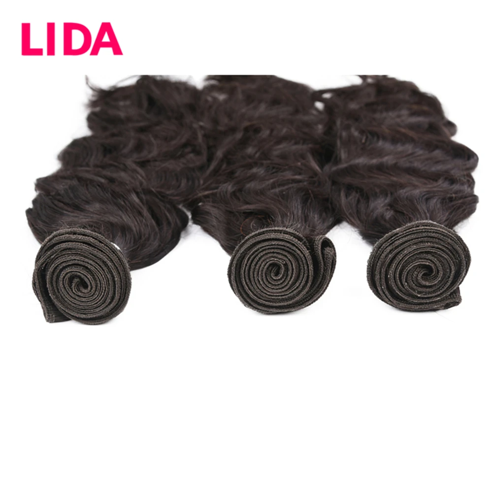 Lida onda natural feixes de cabelo humano não-remy cabelo humano brasileiro 3 pacotes lidar 8-28 Polegada extensões de cabelo à venda