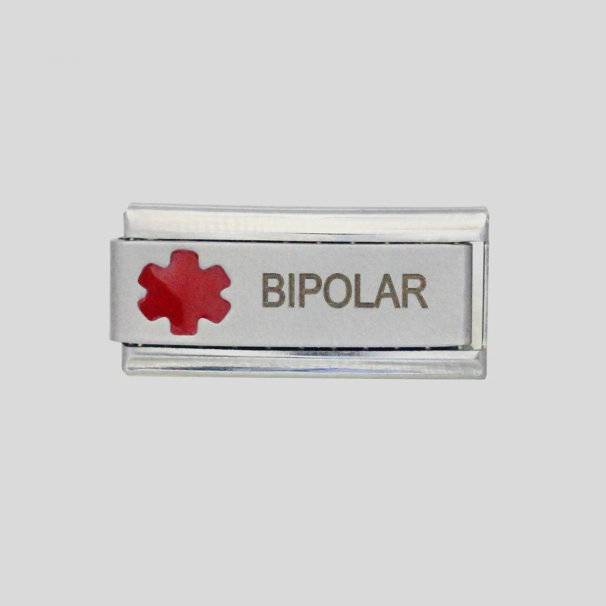 BIPOLAR Itallian super link Emergency patient disease medical alert awareness Italian charm bracelet Fit Zoppini Dropship