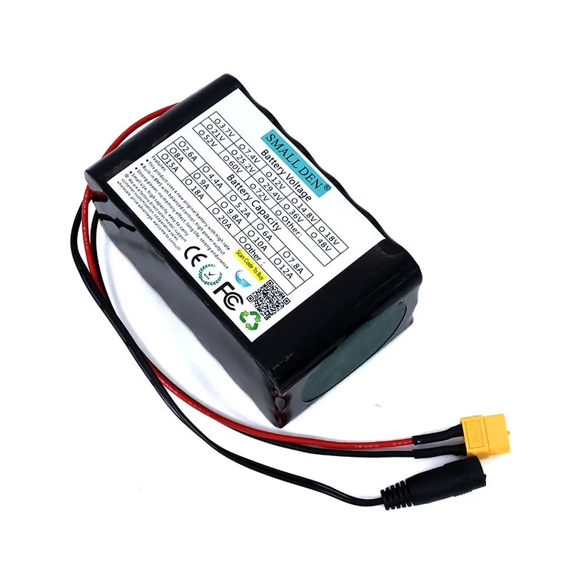 SMALLDEN 11.1V/12V 20ah 18650 akumulator litowy 20000mAh z PCB dla lampy przepukliny, wzmacniacze, monitorowanie wtyczki XT60