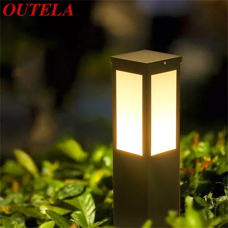 

OUTELA Solar Lawn Light Outdoor LED Waterproof Modern Garden Lamp Home Decorative For Villa Duplex Park