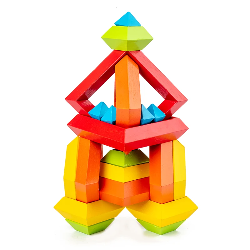 

Large Particles Baby Wooden Toys Color Pyramid Stacking Blocks Game Children Toy Creative Fun Build Cognitive Toy Children Gifts