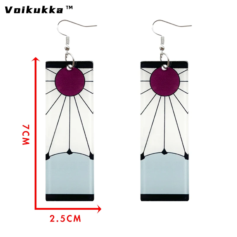 Voikukka Jewelry Acrylic Material Dangle Women Cute Fashion Party Earrings Demon Slayer OST Kimetsu No Yaiba For Cosplay