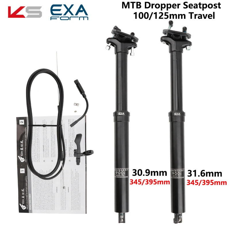 KS EXA 900i MTB Dropper Seatpost Mountain Bike Wire Control Lift Seat Tube Internal Routing Seat Post 100/125mm Travel 30.9 31.6