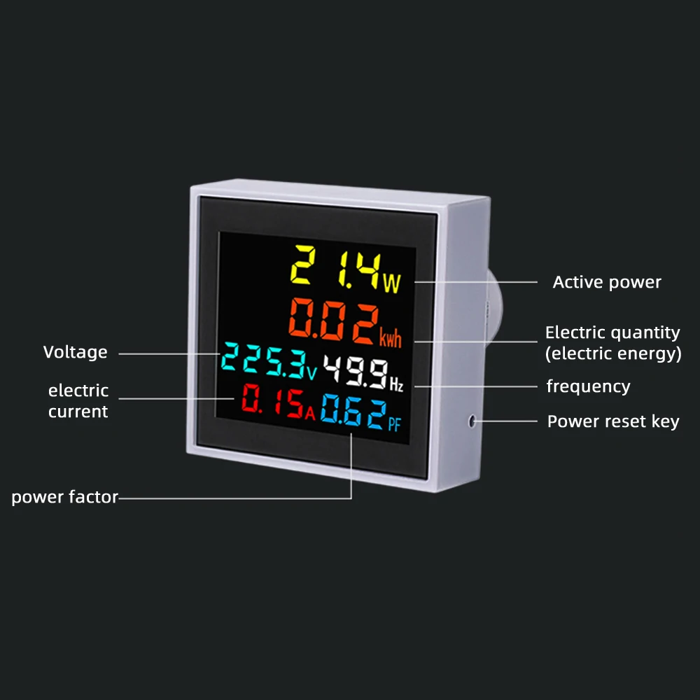 デジタル電圧電流計,110v,220v,380v,100a,周波数計,AC50-300V AC250-450V,多機能LCD