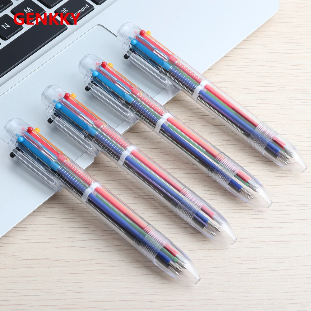 10PCS Multicolor Ballpoint Pen Lovely Oil Pen Stationery Press Six Color Oil Pen For Student Children Office & School Supply