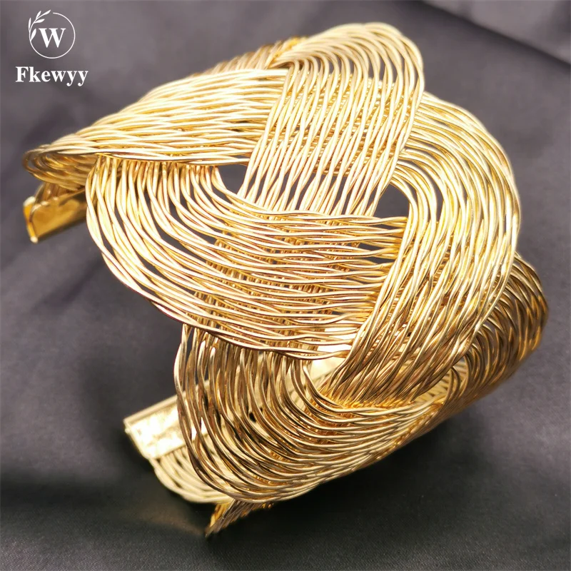 Fkewyy Fashion Weave Bracelets For Women Designer Luxury Jewelry Punk Wedding Love Bracelet Handmade Gift Gothic Bangles Girl