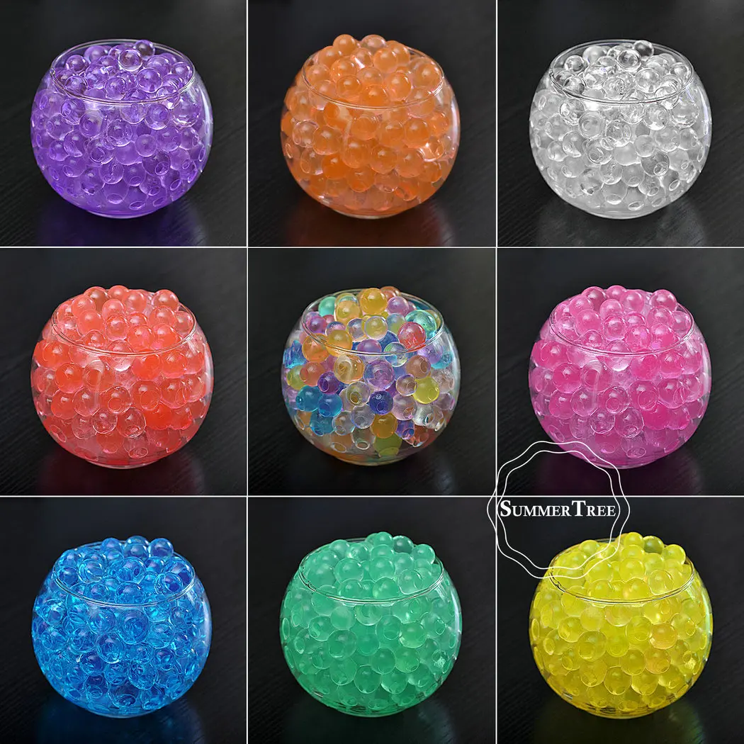 5 bags Crystal Soil Hydrogel Gel Polymer Water Beads Flower Wedding Party Home Decoration Growing Big Water Balls