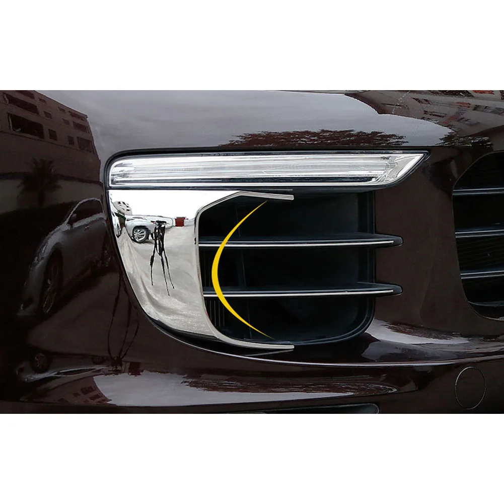 for Porsche Cayenne 2015-2017 Accessories Net Strips Front Light Eyebrow Fog Light Decorative Trim Sticker Cover