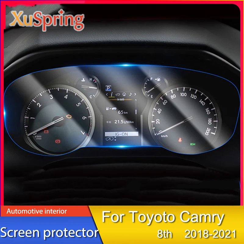 Instrument Membrane Protective Film Driving Dashboard HD Flexible Screen Protector Accessori For Toyato Camry 8TH 2018-2021 Car