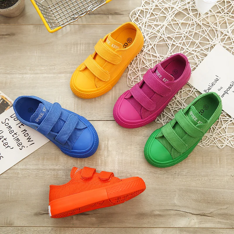 

2024 New Autumn Kids Canvas Shoes Breathable Boys Girls Fashion Sneakers Children Candy Color Sport Shoes Chaussure Enfant