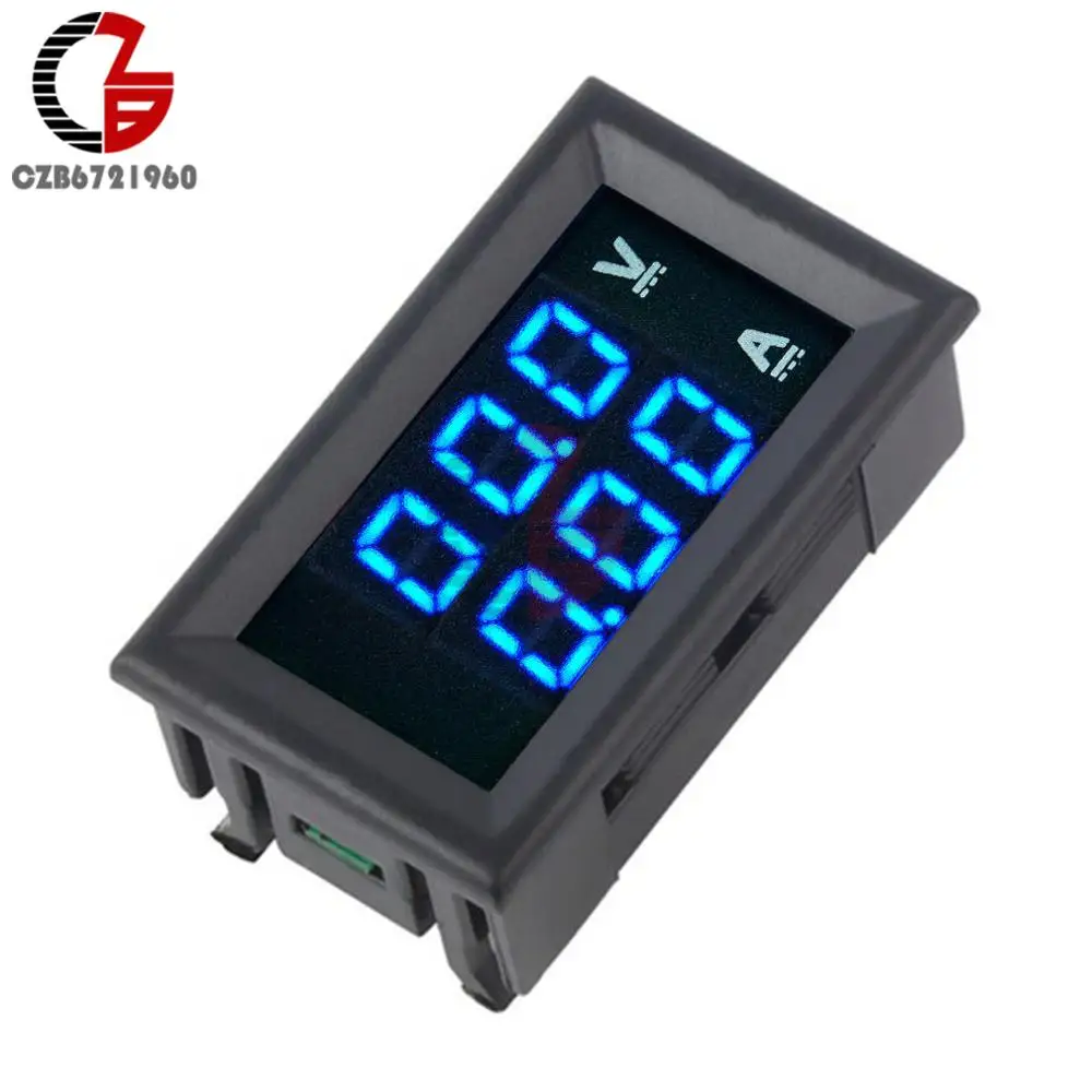 DC 0-100V 0-10A Digital Voltmeter Ammeter 12V 24V 36V 48V Car Motorcycle Electric Bicycle Voltage Current Meter Battery Tester