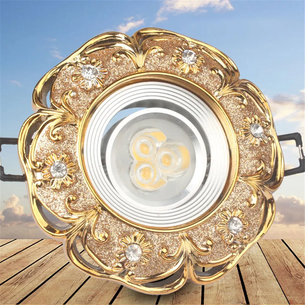 American Luxury Gold Bull Eye Embedded Ceiling Lamp Kitchen Living Room Hallway Led Spot Light 110V 220V 3W 5W 7W Downlights