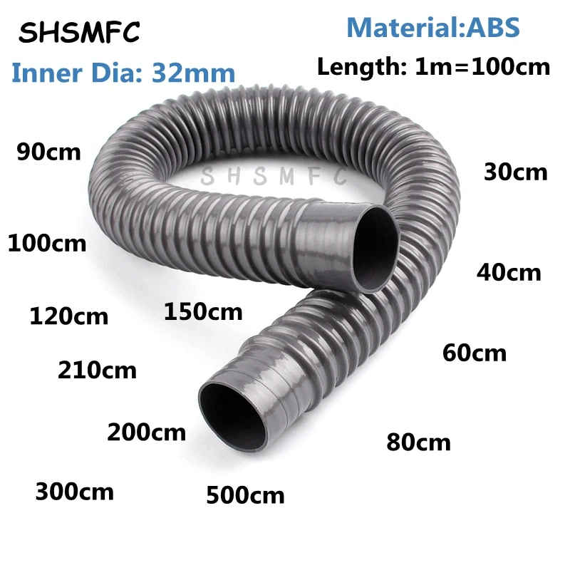 I.D 32mm Length 30~500cm Washing Machine Dishwasher Drain Hose Extension Pipes Universal type Household Drainage Pipe Fittings