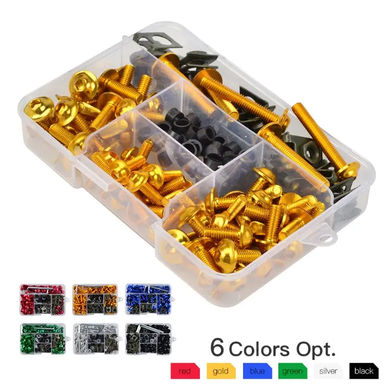 177PCS/Set M6 M5 Fairing Bolts Kit Bodywork Screws Nut For Motorcycle 6 colors