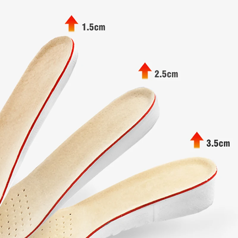 KOTLIKOFF Height Increase Insoles For Growth 1.5/2.5/3.5cm Invisible Height Lift Insole Inner Shoes Sole Heel Heightening Insert