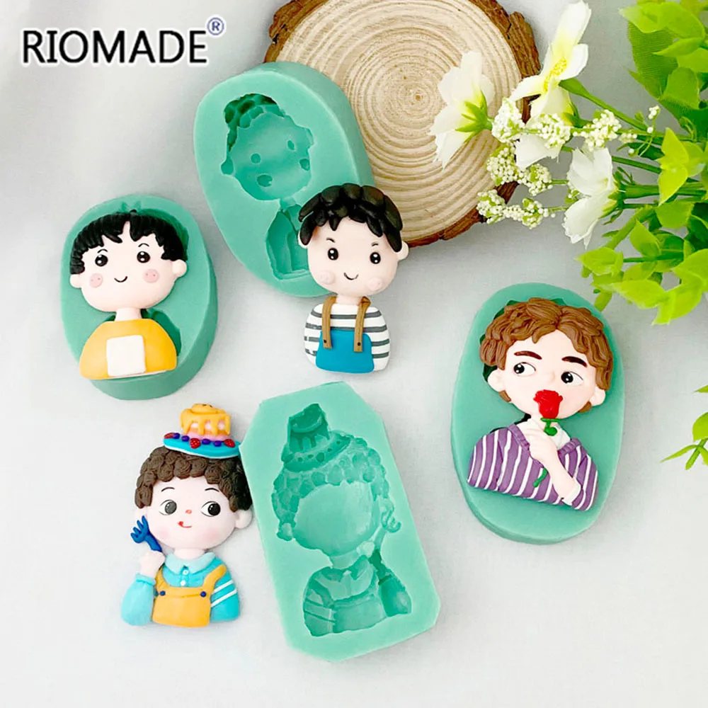 Cartoon Lovers Silicone Mold Boy Girl Baking Chocolate Mousse Dessert Fondant Cake Decorating Tools DIY Clay Crafts Mould