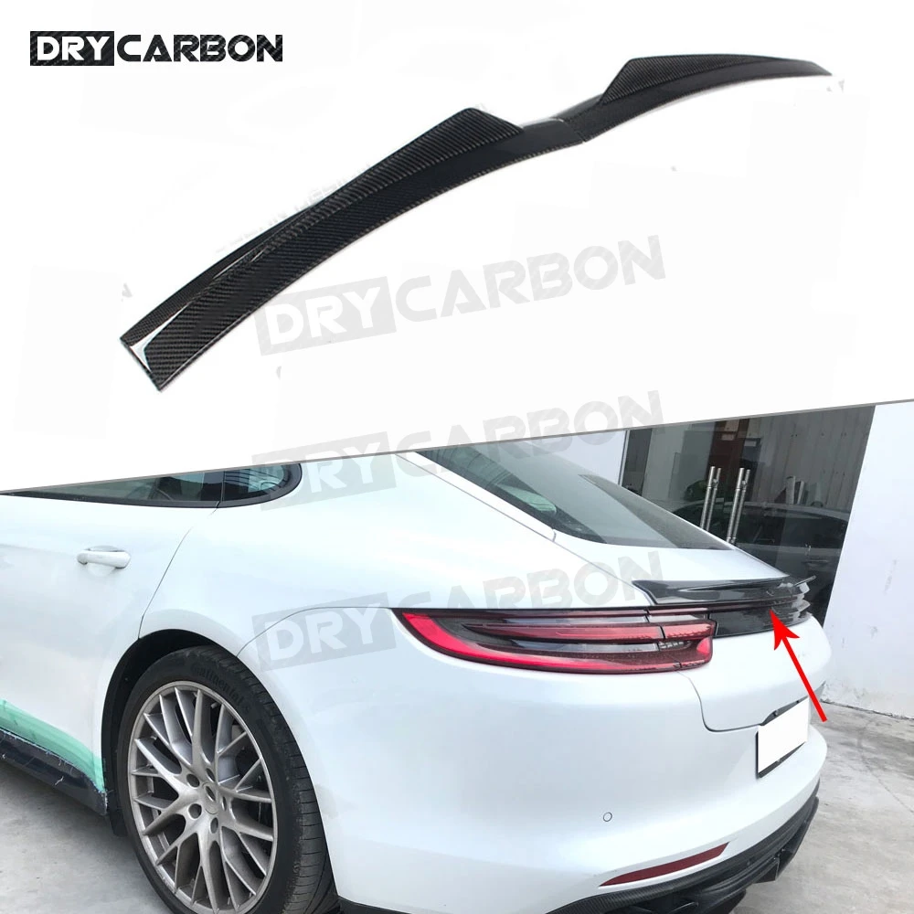 

2PCS/Set Rear Spoiler Winglet For Porsche Panamera 971 2017-2019 Dry Forged Carbon Boot Lid Wings Trunk Trim Spoiler