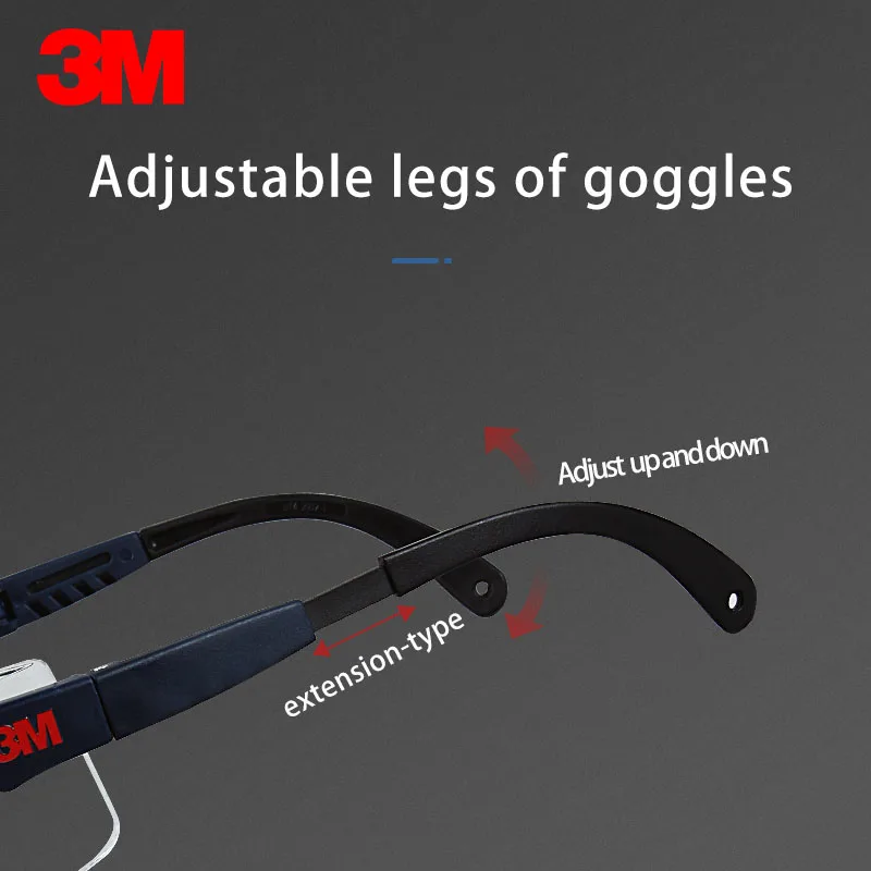 3M-gafas protectoras 10196, lentes de seguridad auténtica con espejo, ajuste hacia arriba y hacia abajo, airsoft, Anti-UV 99%