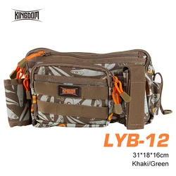 Kingdom Waterproof Fishing Tackle Bags 31*18*16cm Portable Multifunctional Nylon Backpack Shoulder Bag Waist Pack For Fishing