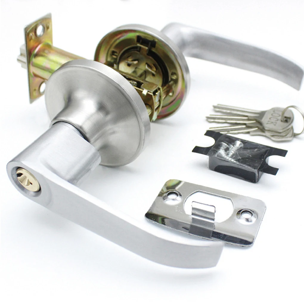 

Entrance Lever Door Handle Office Front Door Gate Entry Zinc Alloy Bedroom Living Room Lock 30-50mm