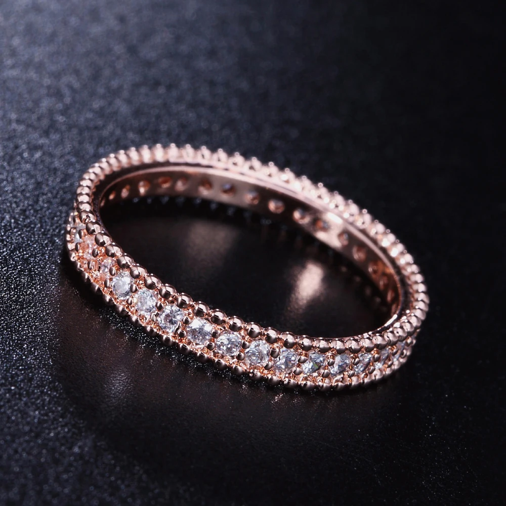 ZHOUYANG Wedding Ring  For Women Simple Classic Cubic Zirconia Rose Gold Color Wedding & Engagement Ring Fashion Jewelry ZYR490