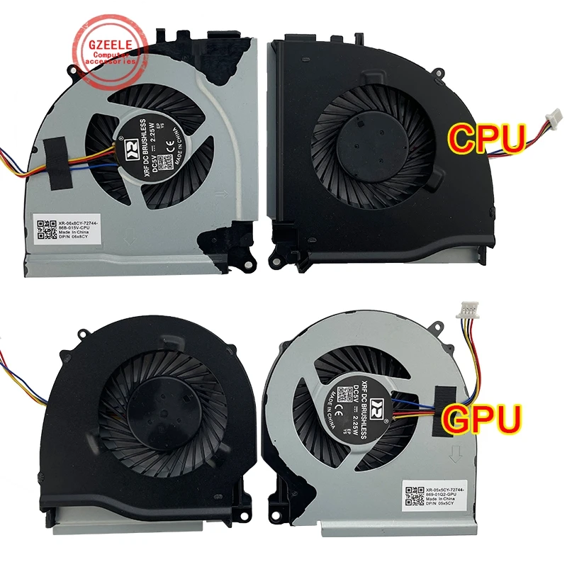 Laptop Cpu Gpu Cooling Fan for Dell Speed 15 Inspiron 15 RJX6N 04X5CY 4X5CY FGLP FGLQ AB09005HX090B00 AB08505HX090B00