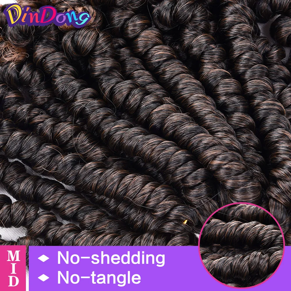 DinDong Kurze Leidenschaft Twist Zöpfe 6-8 zoll Synthetische Häkeln Braid Schwarz Braun Flechten Flauschigen Frühling Twist Haar Verlängerung – Detail 5