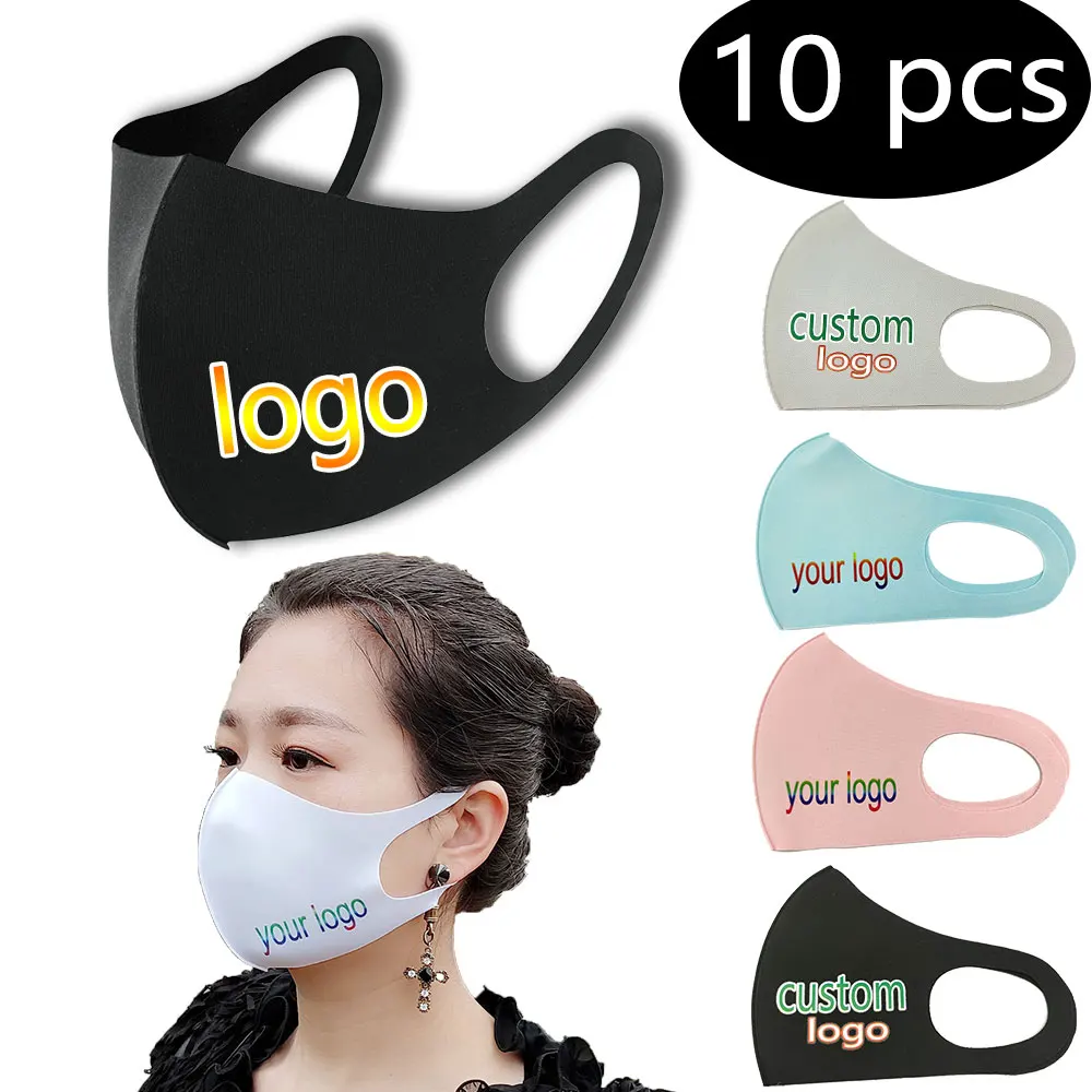 10 PCS Custom Face Mask Cold Feeling Fashion With Your Design Logo Cool and Breathable  Summer Mask Surprise Gift