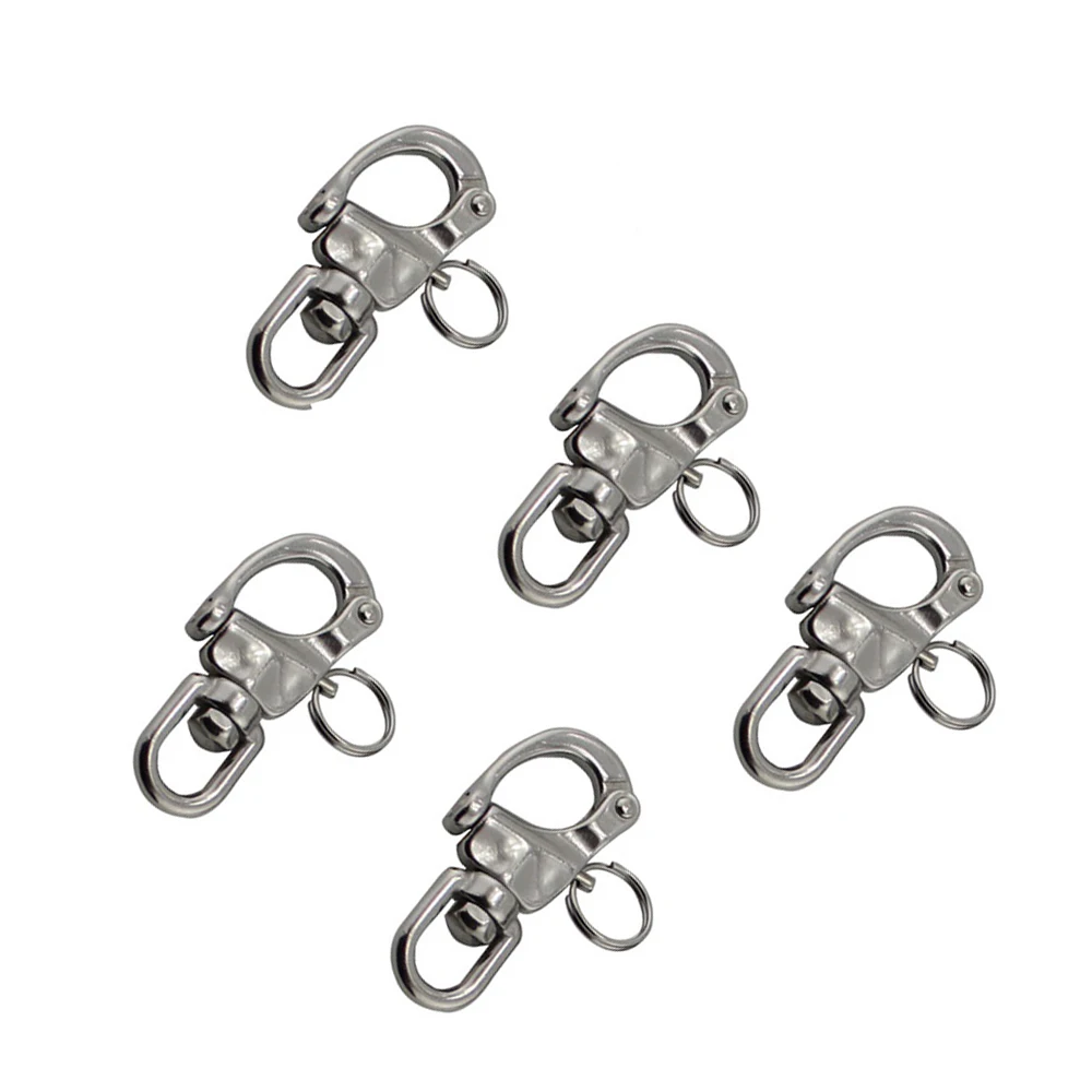 

5PCS 316 Stainless Steel Swivel Snap Shackle Hook 70mm 87mm 128mm Heavy Duty Polish Shackle Hook