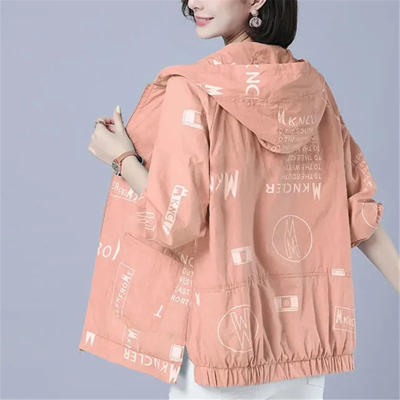 2022 New Summer Fashion Women Jacket cappotto sottile con cappuccio giacca a vento protezione solare cappotto con cerniera giacca capispalla Casual