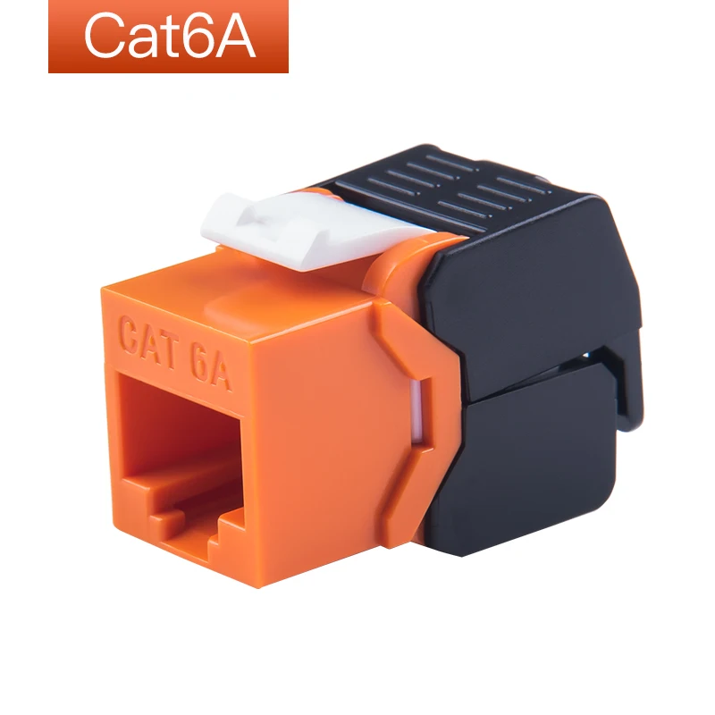 10G Ethernet RJ45 CAT6A Colorful Keystone Jacks Toolless Type Network Modules Tool-Free Connection 7 Colors For Optional