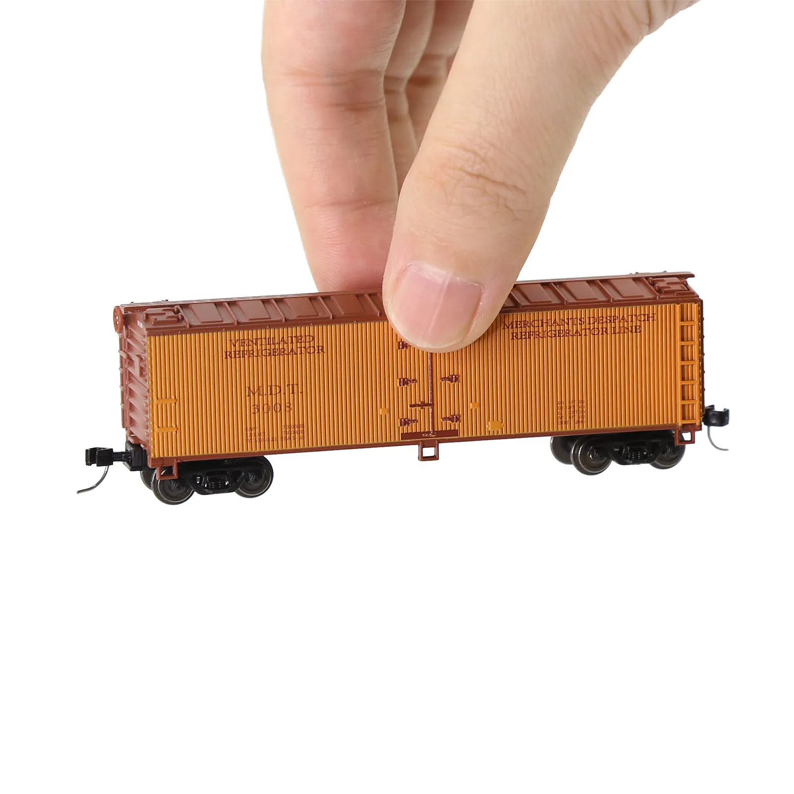 3pcs Model Railway Wagons N Scale 1:160 40ft Woodside Reefer 40\' Boxcar Rolling Stock C15016