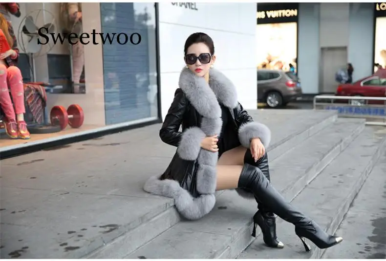 Hot Sale Winter Women\'s Faux Fur High Quality Faux Sheepskin Coats Keep Warm With Fur Fox Collars Slim Female Furs