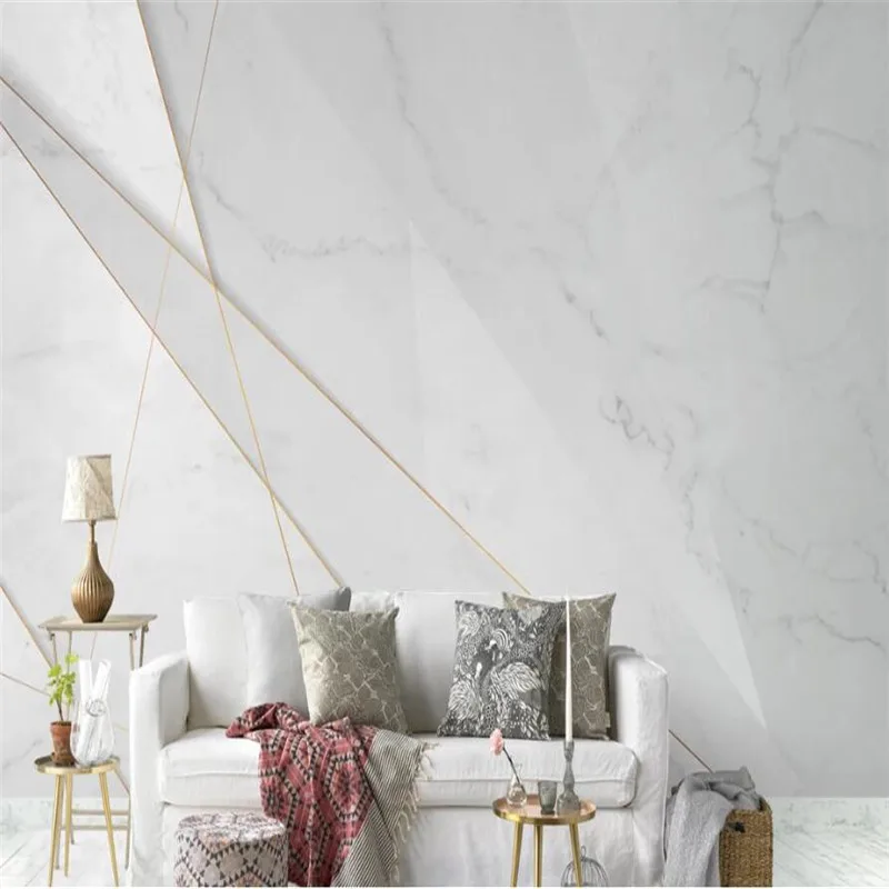 

Custom 3D Wallpaper Mural Nordic Abstract Geometric Graphic Lines Marble Background Wall Home Decor Wallpaper