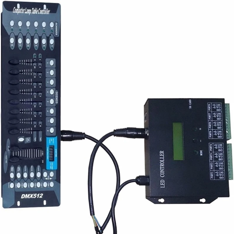 Led Programmable Controller PC Software 8192 Pixels Work With DMX Controller 8ports Stand-Alone SD Card Controller H803SA