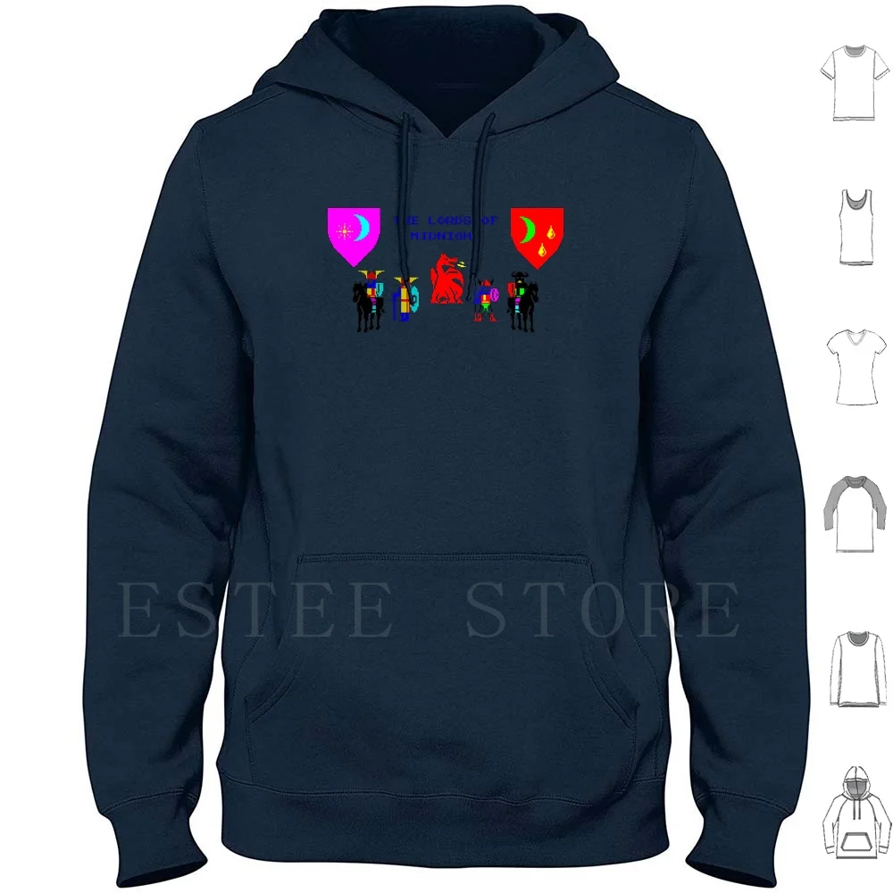The Lords Of Midnight Hoodie Long Sleeve Zx Spectrum Retro Pixel Game Computer Video Lords Midnight Fantasy Rpg Magic Lord