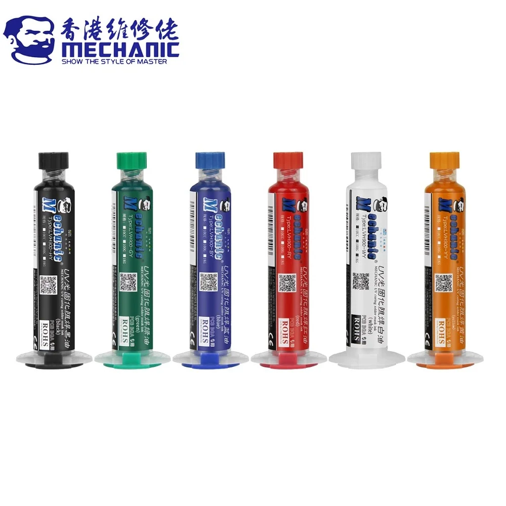 MECHANIC Solder Mask Ink UV Photosensitive Curing Green Soldering Oil for BGA PCB Repair Welding Paint Prevent Corrosion Arcing