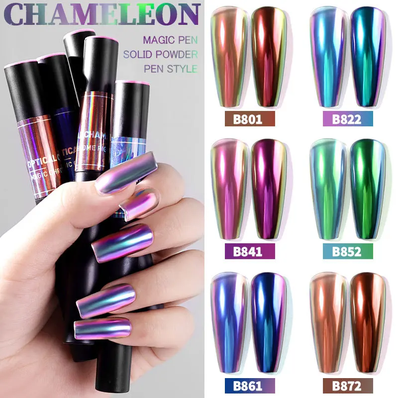 1PCS Nails Powder Nail Art Nail Glitter Manicure Powder Solid Mirror Magic Nail Powder Discolor Nails Glitter Supplies T1748