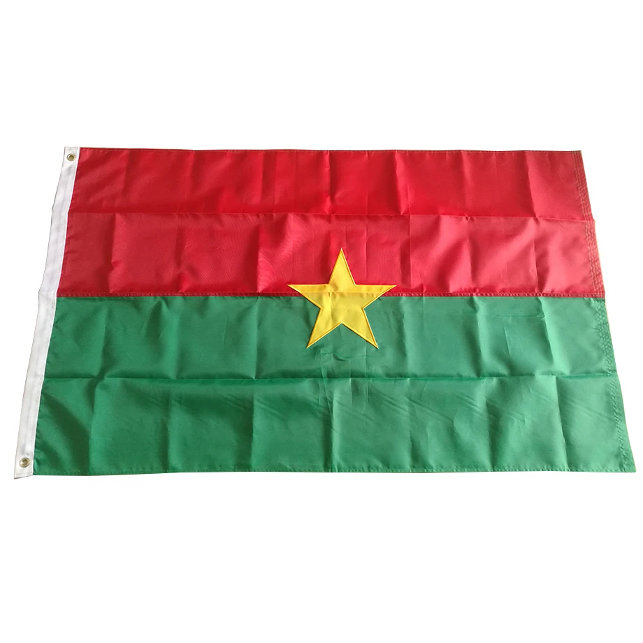 

Embroidered Sewn Burkina Faso Flag Banner World Country Oxford Fabric Nylon 3x5ft