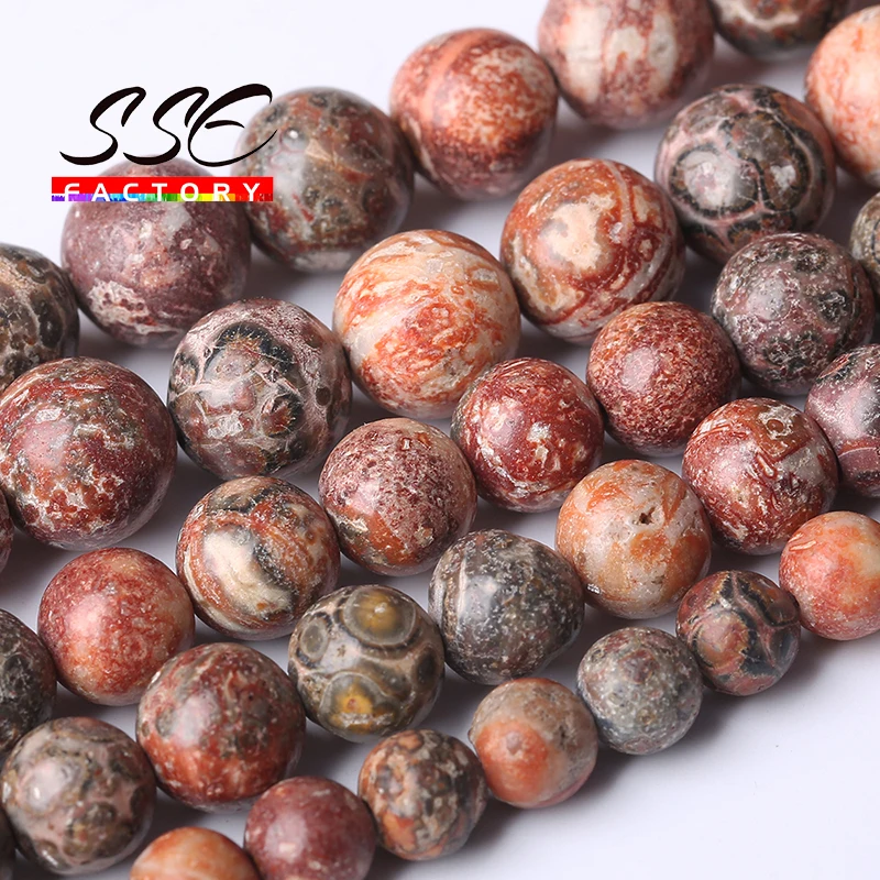 Natural Leopardskin Jaspers Round Beads Leopard Stone Loose Beads 15