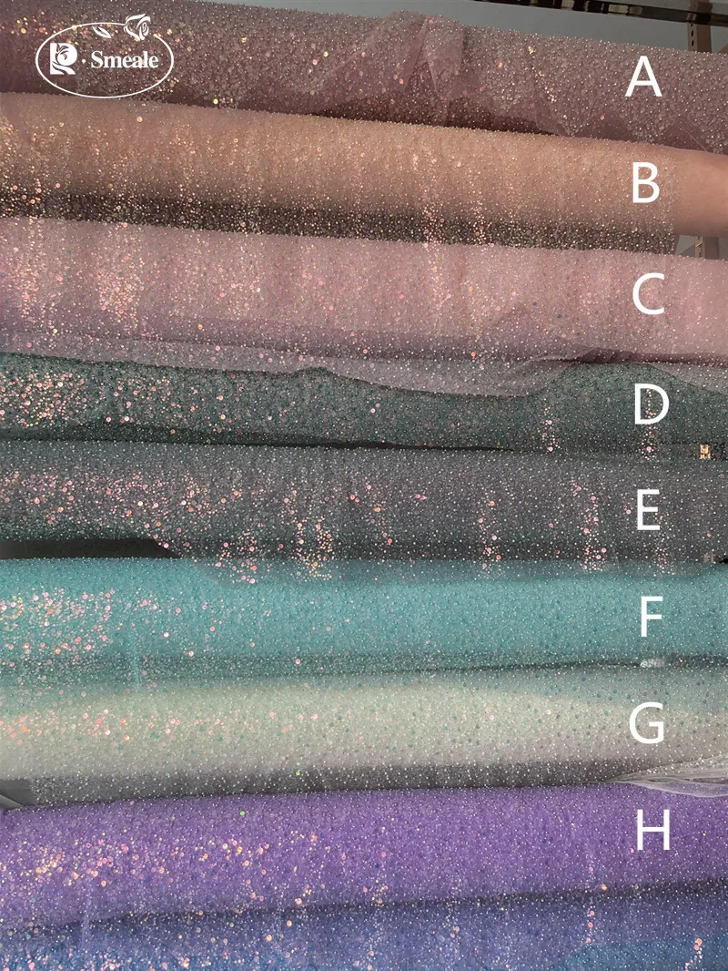 35 Farben. Perlenbesetzter Symphonie-Pailletten-3D-Spitzenstoff, glänzendes Brautkleid, Brautjungfernkleid, DIY-Vorhang für Zuhause, RS3455 – Detail 15