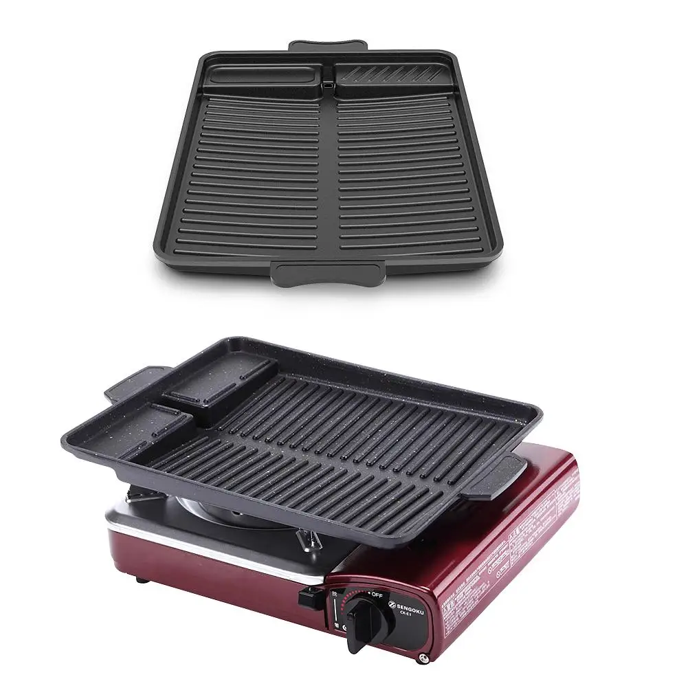 New Portable Grills Baking Tray Picnic Barbecue Grill Dish Non-sticky Barbecue Steak Frying Pan For Outdoors Camping BBQ Tools