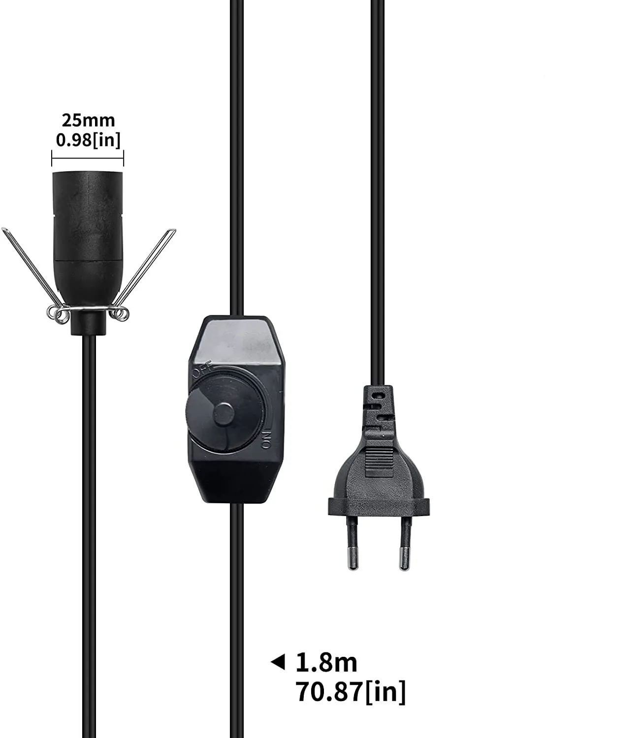 1.8m E14 lampa Lava podstawa przewód zasilający EU wtyczka gniazdo śruby przedłużacz elektryczny wyłącznik ściemniacza lekki przewód soli