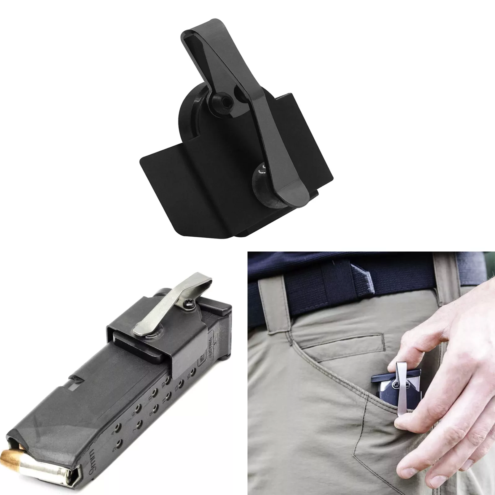 마그네틱 포켓 매거진 홀더 9mm / .40 S & W 용 포켓 표준 클립용 헤비 듀티 매거진 홀더