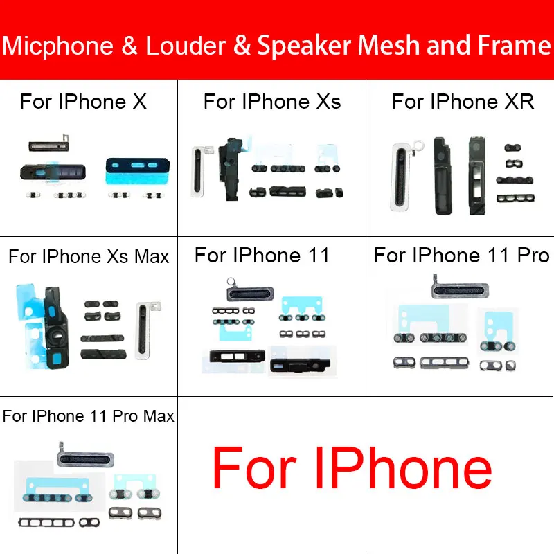 Louder & Speaker & Microphone Anti Dust Mesh and frame For iPhone X XS XR XSMax 11 11Pro 11Pro Max  Dust filter Repair Parts