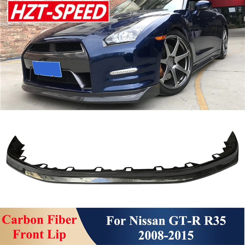 Real Carbon Fiber Material Front Bumper Chin Lip Car Exterior Decoration For Nissan GT-R R35 Car Body Kit Tuning 2008-2015