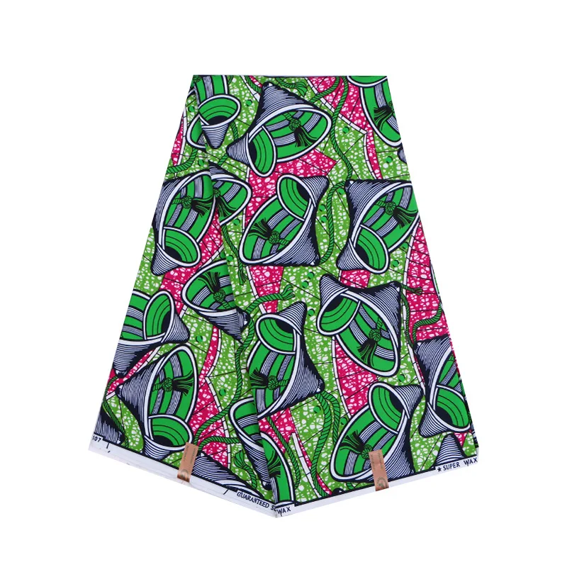 

2019 New Arrival Fashion Wonderful Design Green Print African Nigeria High Quality Veritable Guaranteed Real Wax Fabric