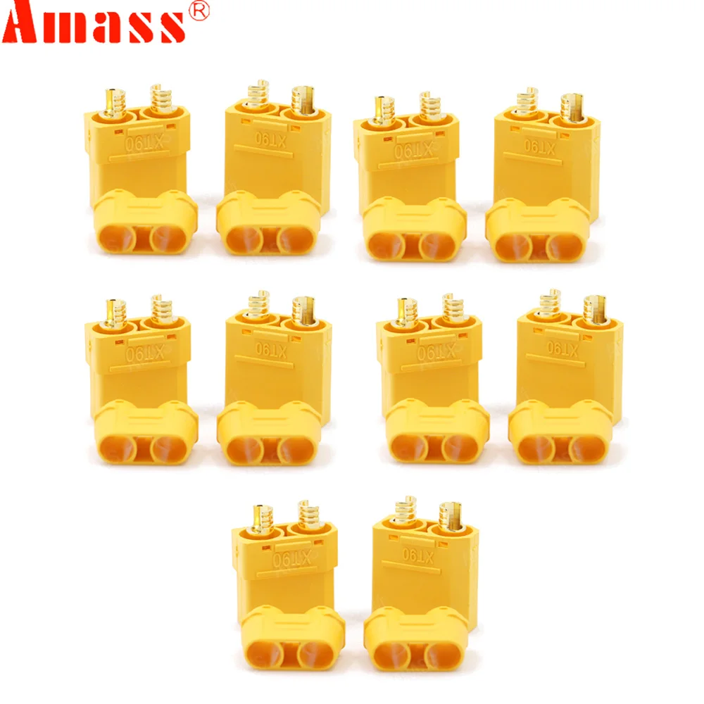 5 Pairs AMASS XT90H With Protective Insulating End Cap Connectors Male Female XT90 for RC Hobby Model Lipo Battery