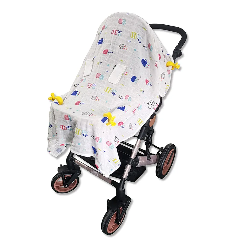 Windproof Baby Stroller Basket Cover Multi Use Maternity Breastfeeding Nursing Towel Cotton Infant Newborn Shopping Cart Awning